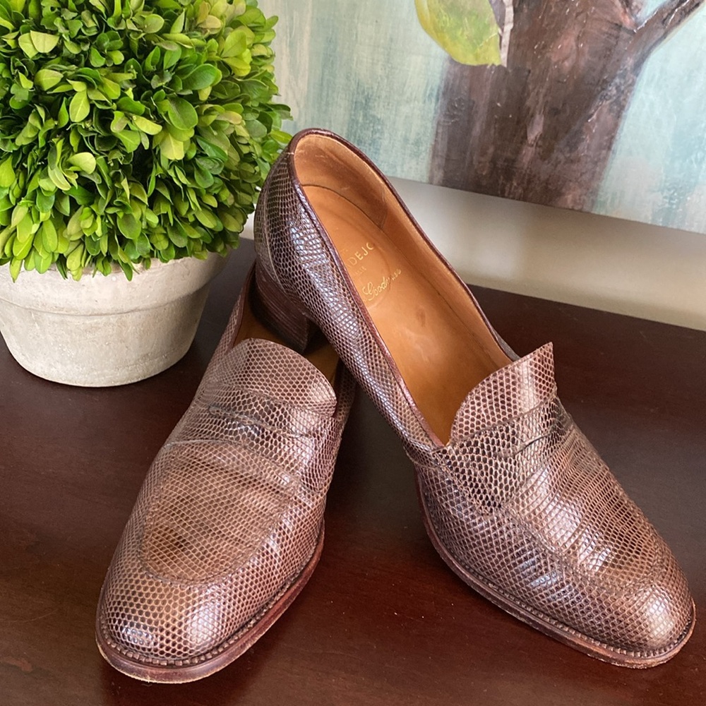 CARMINA ALBALADEJO SHOEMAKER BROWN LADIES HEEL LOAFERS PUMPS SIZE UK 7 🌟EUC🌟